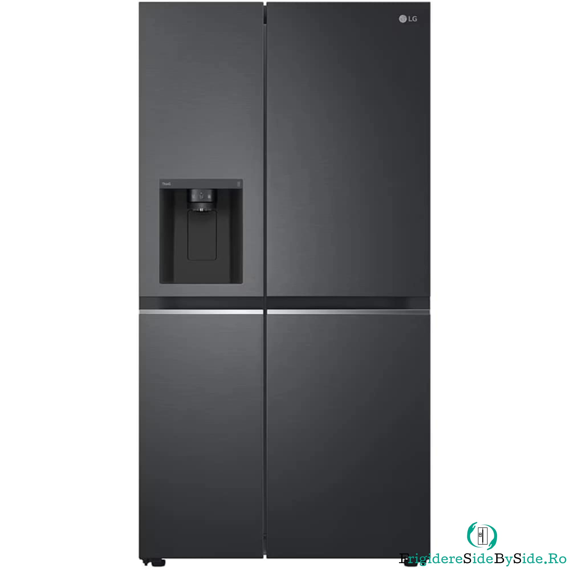 Side by Side LG GSLV71MCTD, Total No Frost, 635 l, Dozator apa, Clasa D, negru