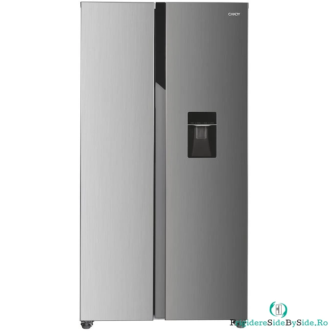 CANDY Side by side Candy CHSBSO 6174XWD, Capacitate 529 litri, Clasa E, Total No frost, Dozator de apa, H 177 cm, Inox