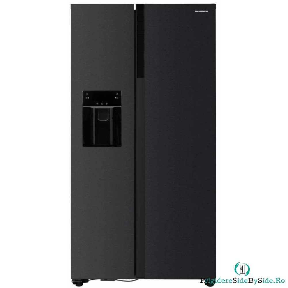 Side by side Heinner HSBS-HM513NFIMDXE++, Full No frost, Dozator de apa si gheata, 513 l, Super Cooling, Culoare inox antracit, Clasa E