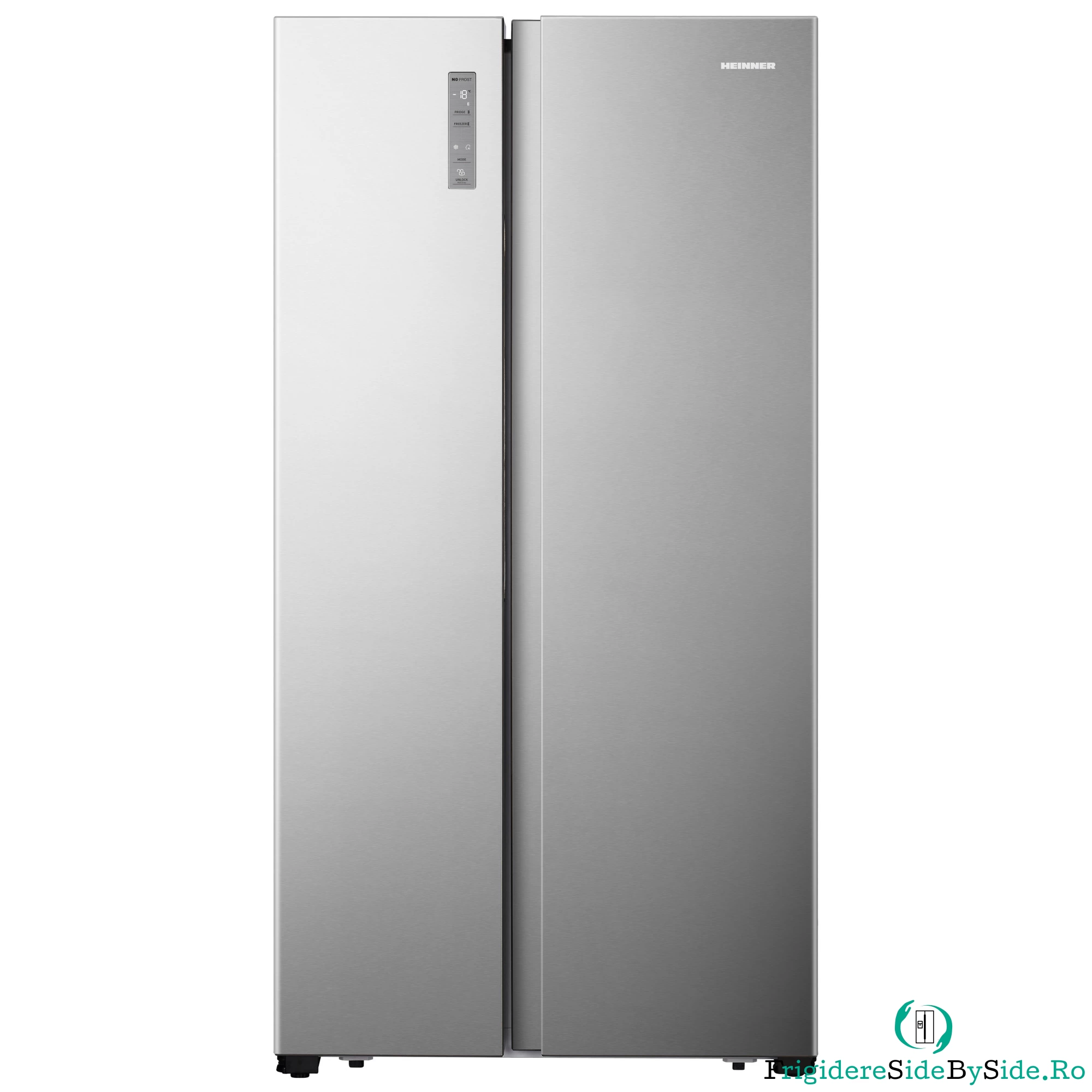 Side by Side Heinner HSBS-HS519NFXE++, Full No Frost, Compresor Inverter, 519 l, 178.6 cm, Inox