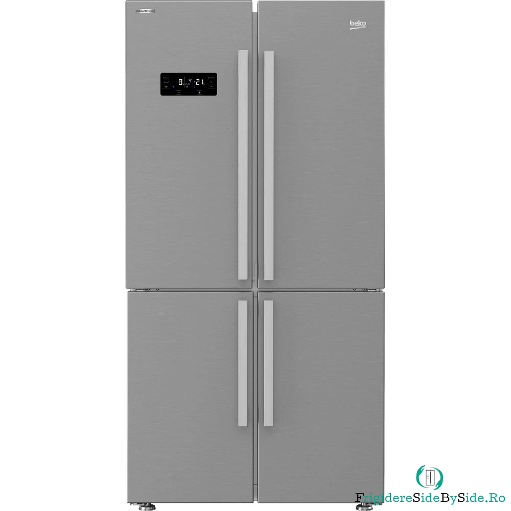 Side by Side Beko GN1416231XPN, 572 l, NeoFrost Dual Cooling, Compresor ProSmart Inverter, Display touch control, Clasa F