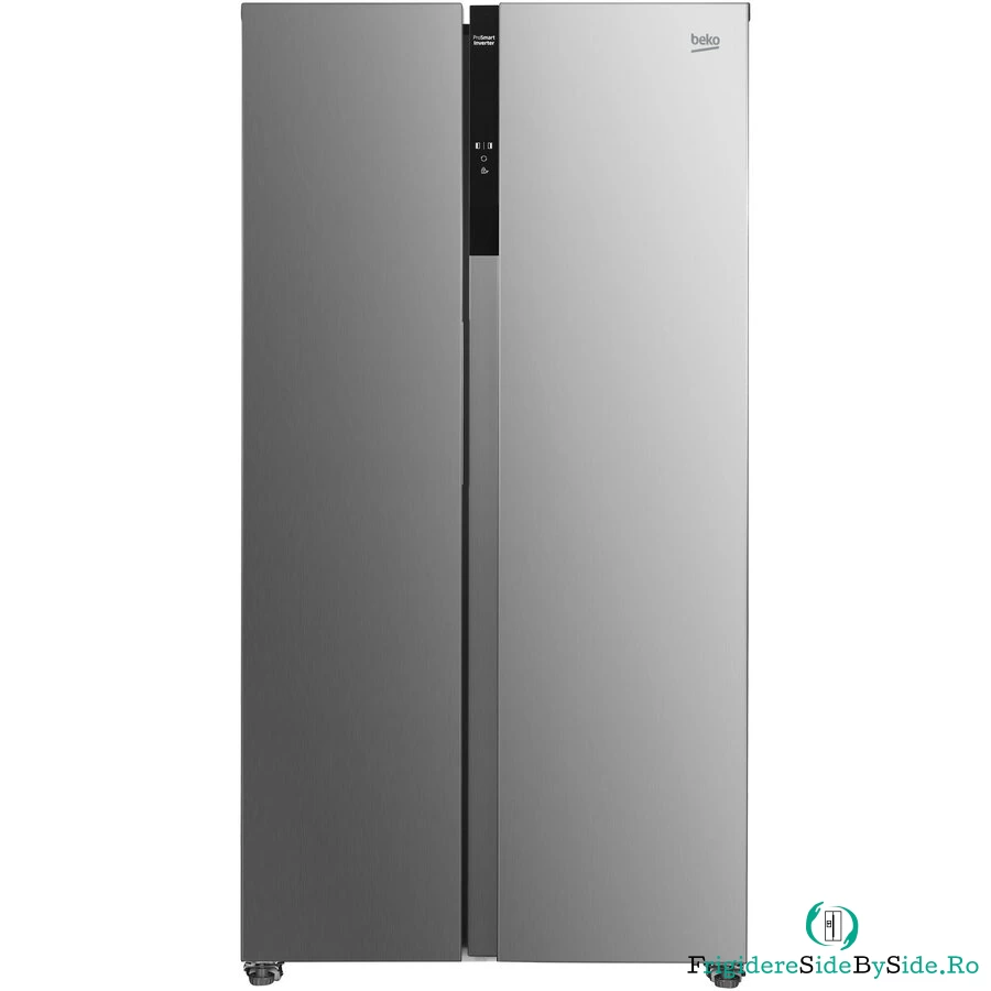 Beko Side by side Beko GNO5322XPN, 532 l, Clasa E, NeoFrost Dual Cooling,Compresor ProSmart Inverter, Display with touch control, H 177 cm, Inox Look