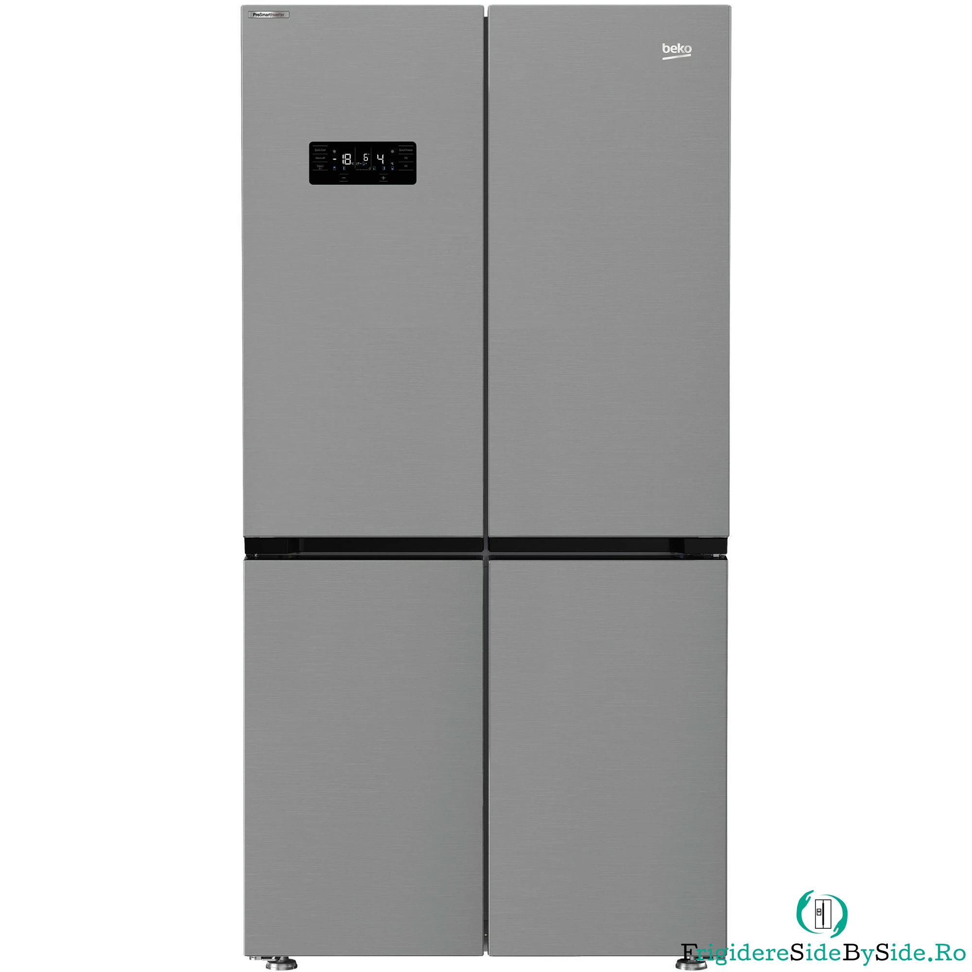 Side By Side Beko GN1416240XPN, No Frost, 572 L, 182 H, Clasa energetica E, Inox Look