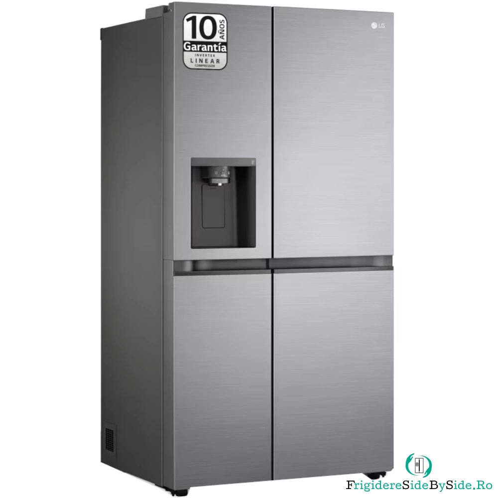 Side by Side LG GSLV50PZXE, 635 l, Argintiu, Dozator de apa, Clasa E