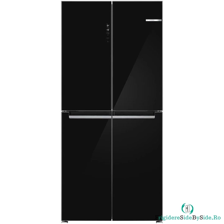 BOSCH Figider Side by side Bosch KMC85LBEA, 547 l, No Frost, Multi-Door, Clasa E, VitaFresh, MultiAirflow, SuperFreezing, Display touch control, H 189,5 cm, Sticla neagra