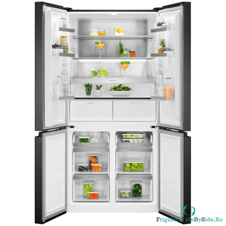 Electrolux Side by side Electrolux ELT9VE52M0, Capacitate 522 l, No frost, Clasa E, Afisaj LCD, Touch control, Iluminare LED, H 190 cm, Negru
